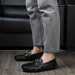 Metal Buckle Flat Loafers Women's Slip On Walking Shoes
