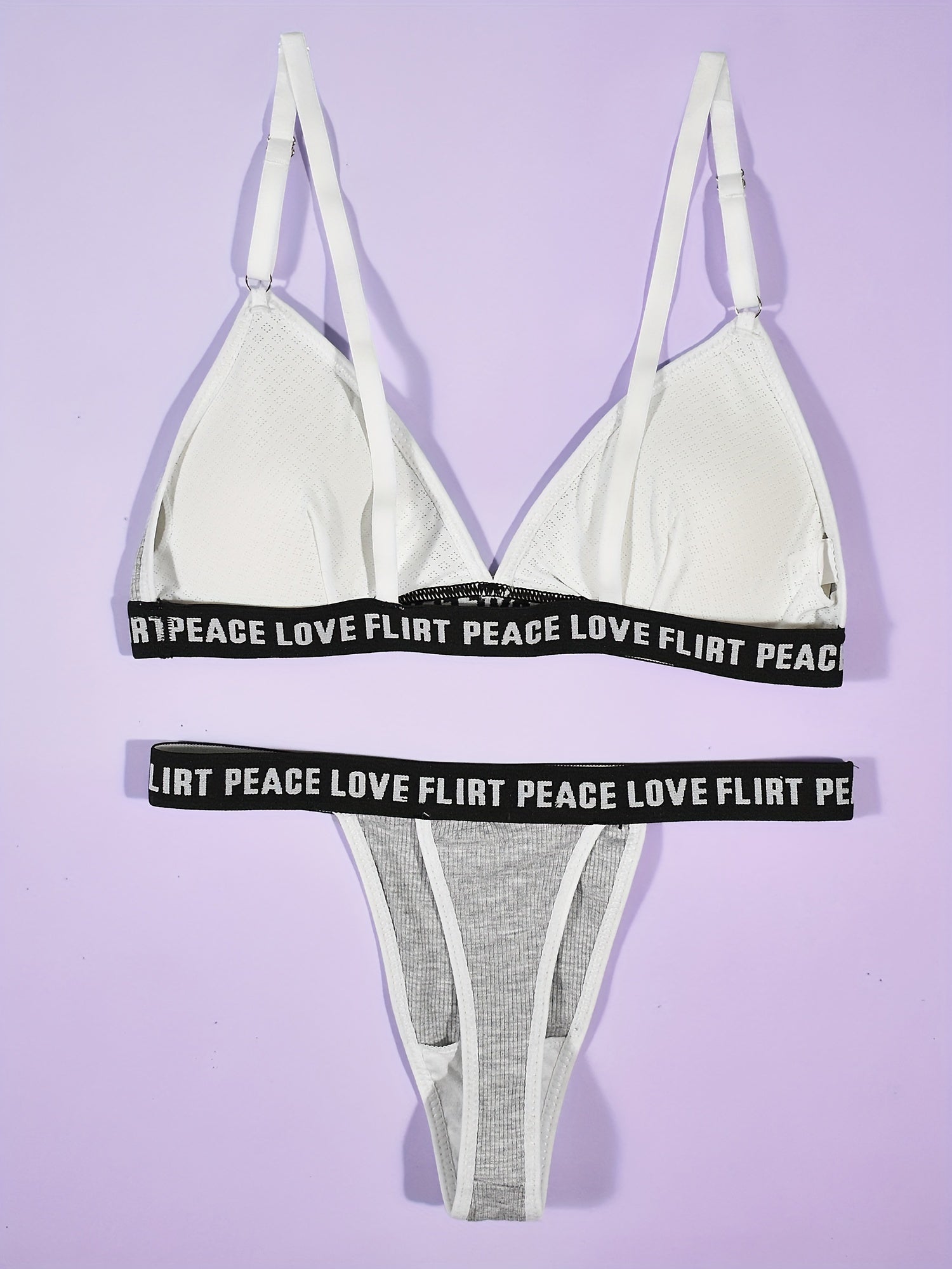 Letter Print Bra & Panties Set