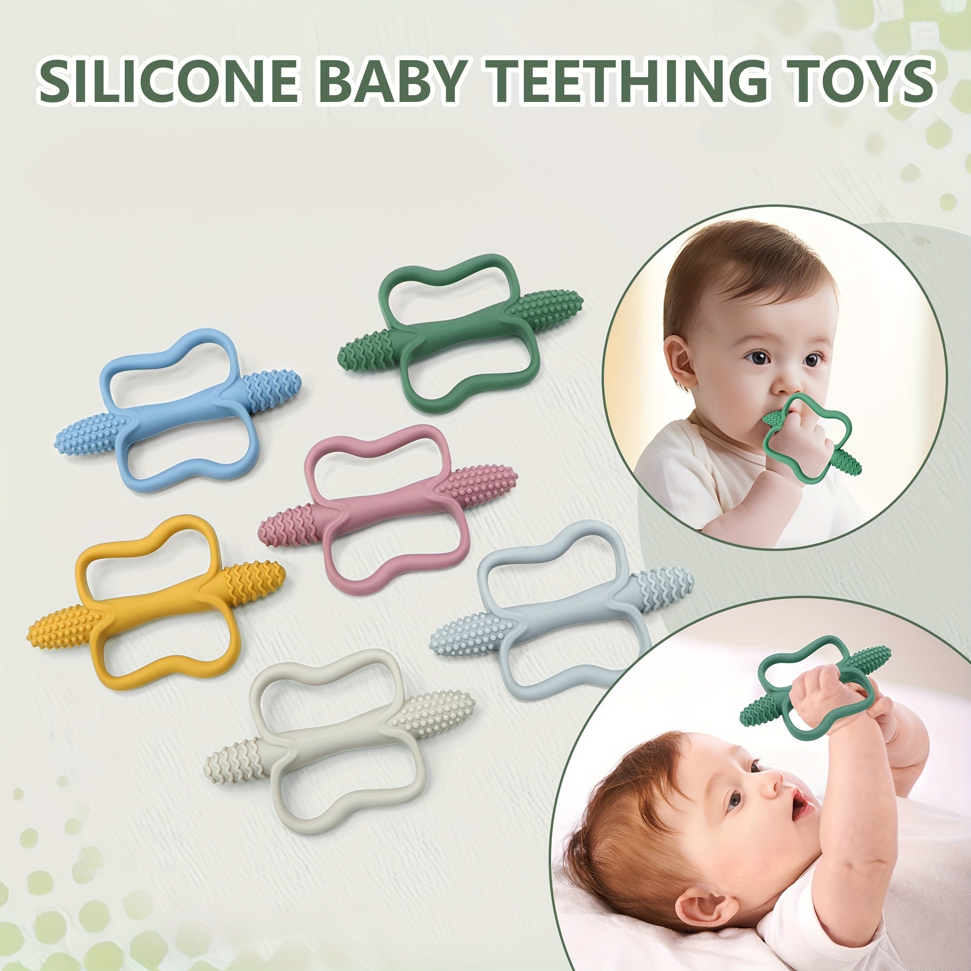 Soft Silicone Teething Toys for Babies 0-6 Months - 5 Pack