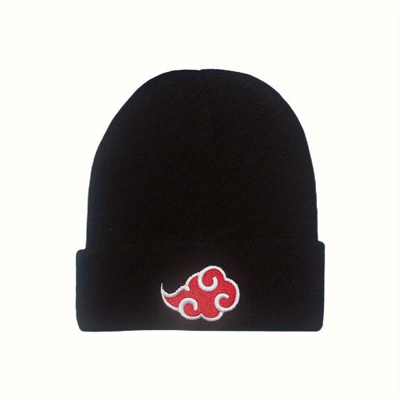 Red Cloud Embroidery Woolen Pullover Hat