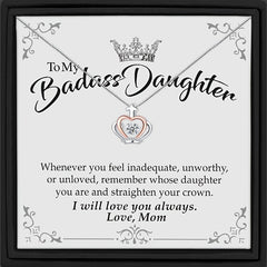 Badass Daughter Crown Necklace - Birthday Gift