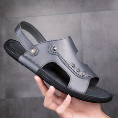 Men's Open Toe Slip On Strap Sandals Soft Sole Beach Sandals