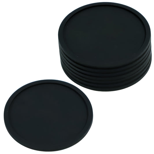 8pcs Round Silicone Coaster Grid Pattern Washable Placemat For Christmas