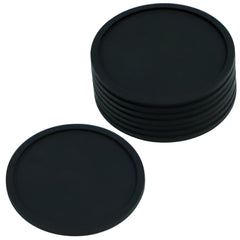 8pcs Round Silicone Coaster Grid Pattern Washable Placemat For Christmas