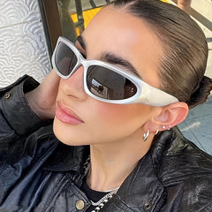 Y2K Wrap Around Sunglasses Mirrored UV400 Sun Shades
