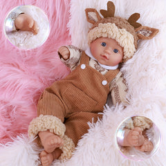 FUBCGS 16 Reborn Doll with Deer Hat & Sweater - Festive Gift Item