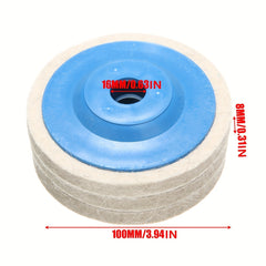 3pc 100mm Wool Buffing Wheel Set
