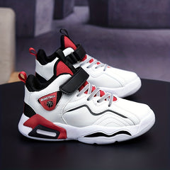 Boy's Block Basketball Shoes Hook Loop Comfy Breathable Non Slip