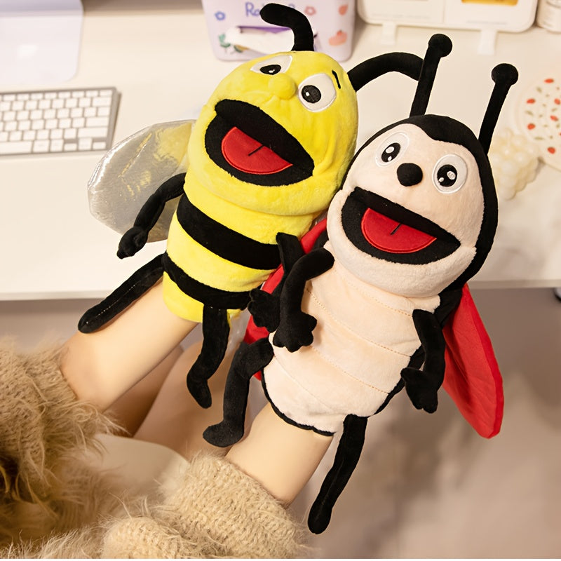 30cm Realistic Plush Insect Hand Puppet - Soft Bee Puppet for Storytelling