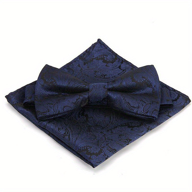 Polyester Formal Men's Bow Tie Handkerchief Set