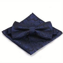 Polyester Formal Men's Bow Tie Handkerchief Set
