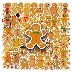 50pcs Gingerbread Christmas Stickers for DIY Crafts