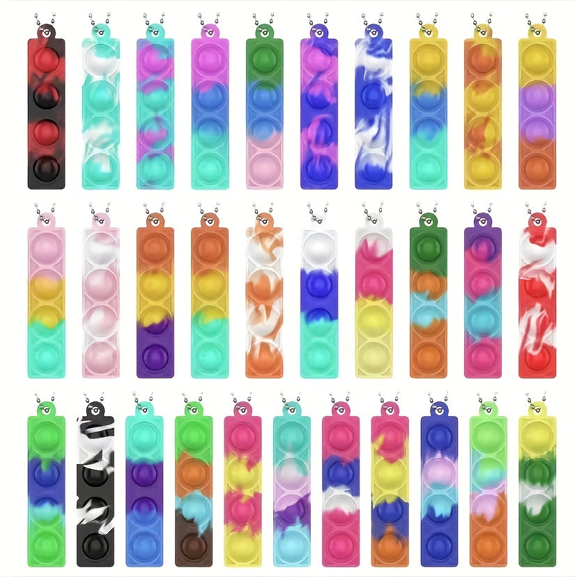 30pcs Mini Pop Keychain Fidget Toys for Stress Relief
