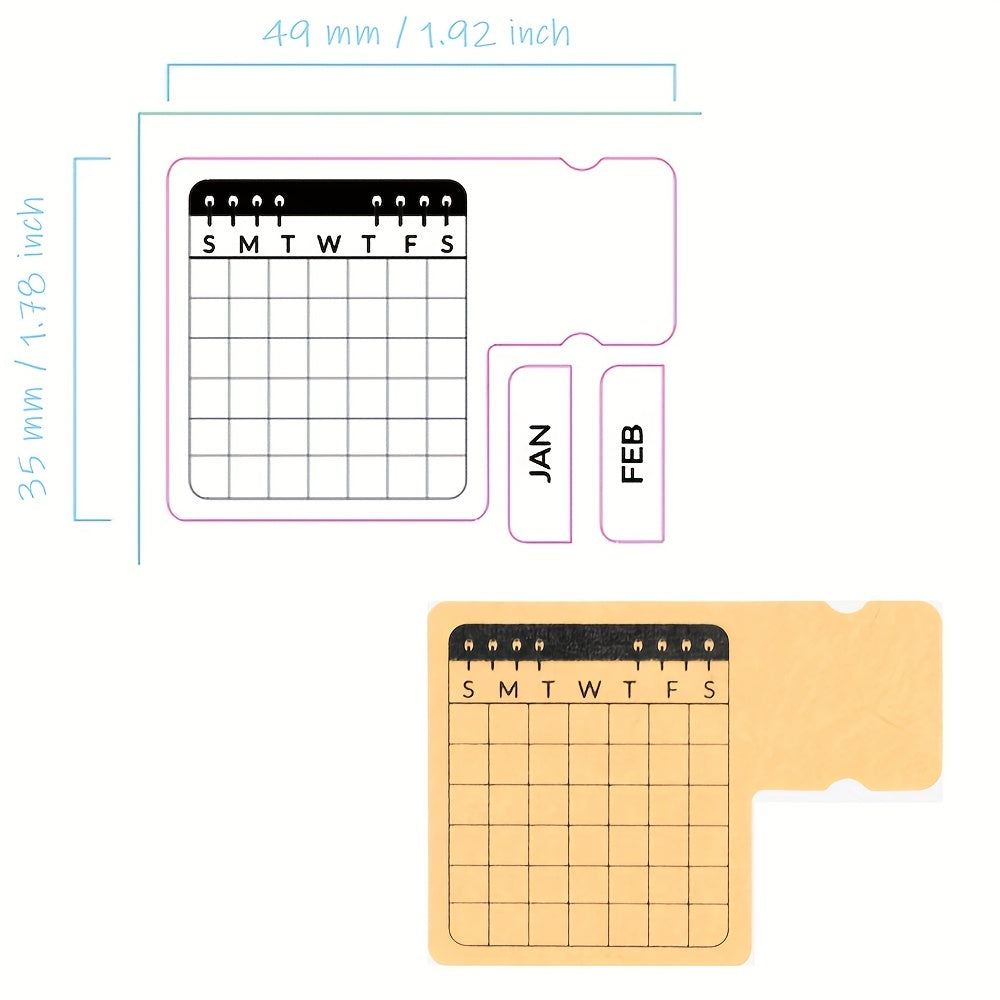 Calendar Index Sticker Self Adhesive Divider With A6 Plastic Protector