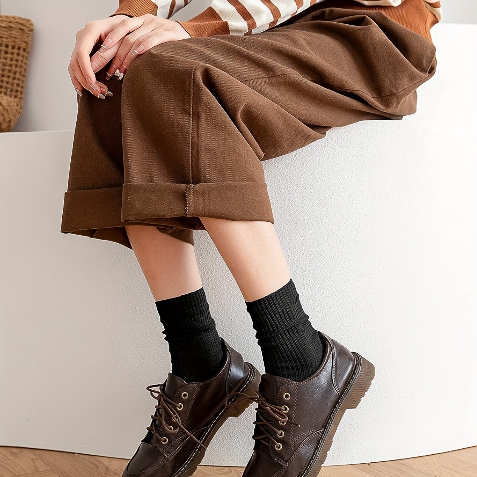 6 Pairs Cotton Casual Mid calf Socks for Women and Men