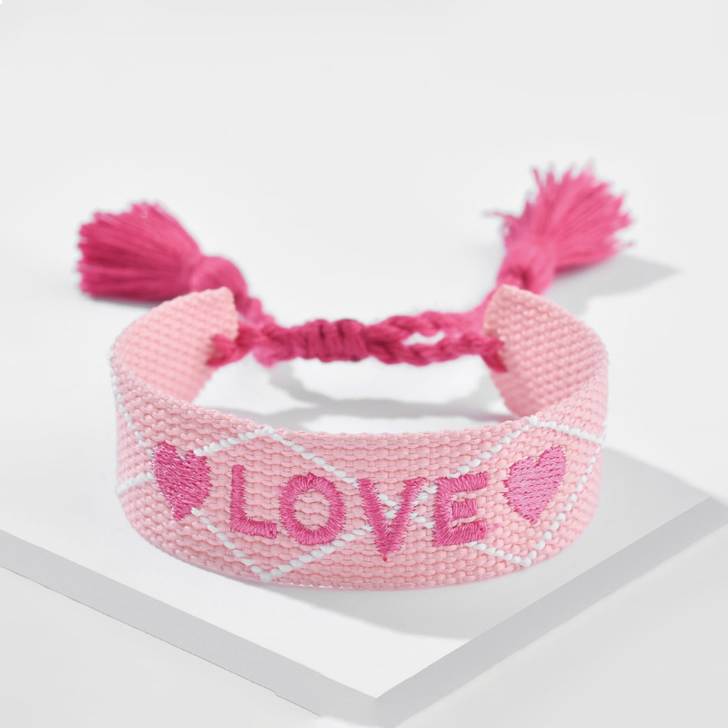 Tassel Letter Embroidered Fabric Bracelet Kids Accessories