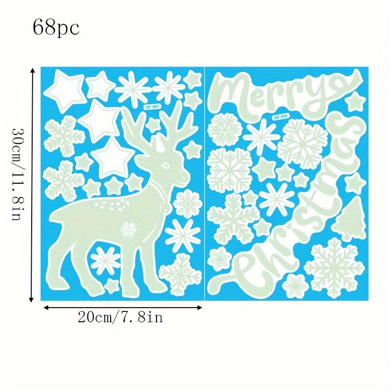 Luminous Electrostatic Window Stickers Christmas Snowflake Decoration