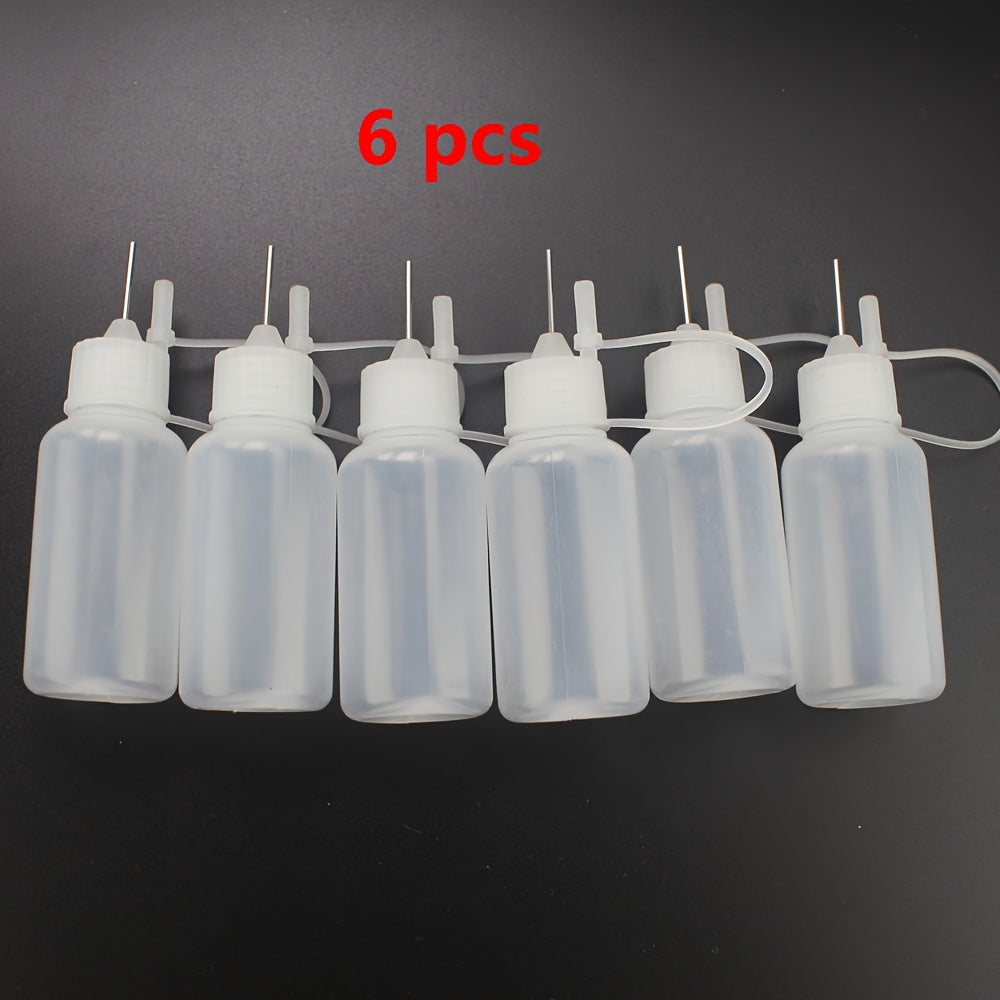6pcs 20ml Soft Plastic Glue Applicator Bottles with Needle Tip