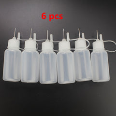 6pcs 20ml Soft Plastic Glue Applicator Bottles with Needle Tip