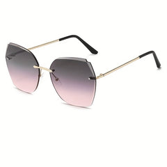 Large Rimless Sunglasses Anti Glare UV400