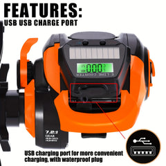 SAMOLLA Waterproof Electronic Fishing Reel LED Screen Baitcasting Reel