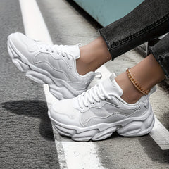 Women's Non Slip Platform Sneakers Comfortable Lace Up Sports Shoes