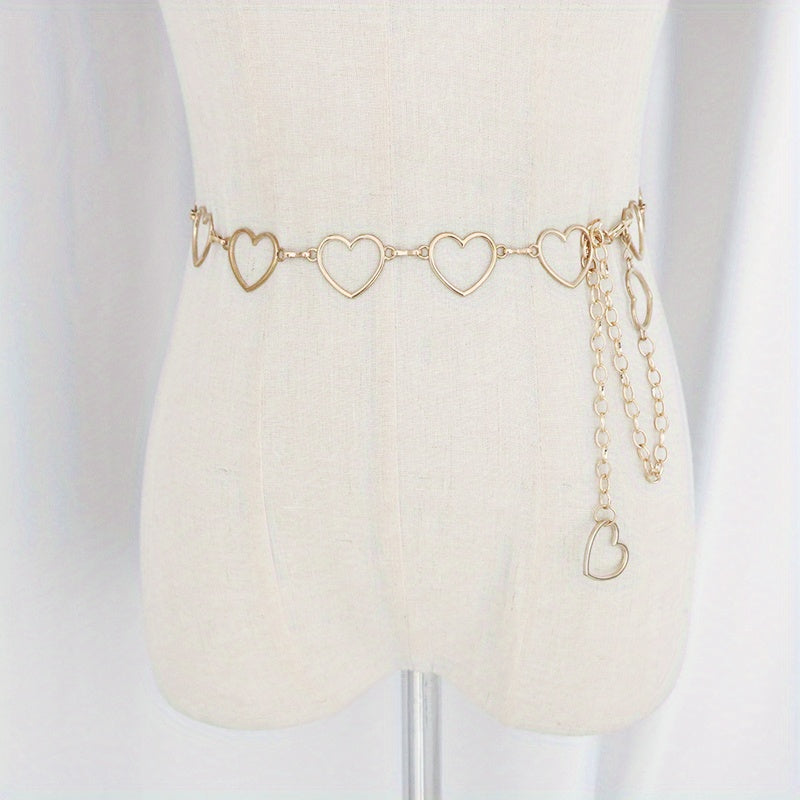 Hollow Heart Decor Waist Chain Belt Hip hop Street Style