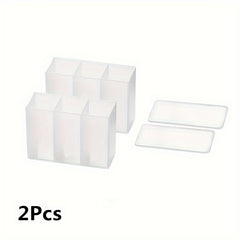 Small 3-Grid Transparent Wall-Mounted Storage Box for Eyebrow Pencil Lipstick