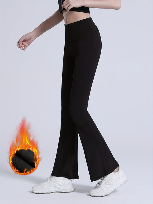 Warm Flared Yoga Pants High Stretch Sports Running Bell Bottom Pants
