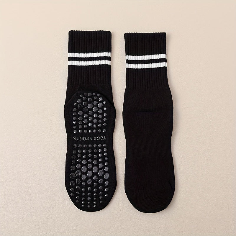 Striped Pilates Socks Non-slip Yoga Socks With Grips