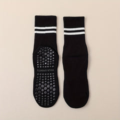 Striped Pilates Socks Non-slip Yoga Socks With Grips