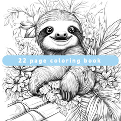 XF Sloth Coloring Book 22 Pages Adult Relaxation