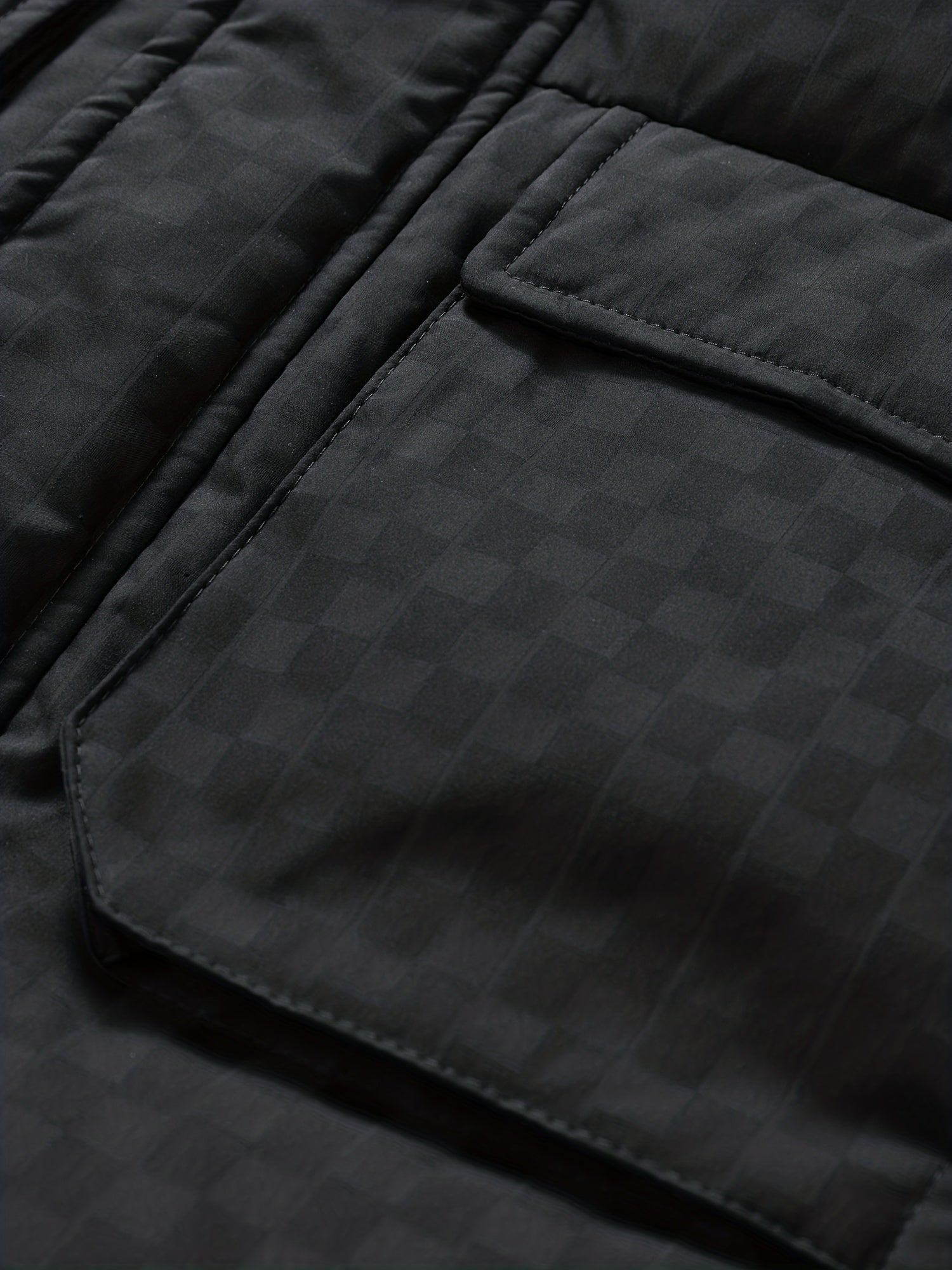 Casual Check Pattern Puffer Jacket for Women