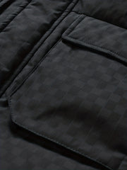 Casual Check Pattern Puffer Jacket for Women
