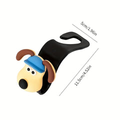 4pcs 3D Cartoon Puppy Car Hook Storage Hanger For Car Seat Back