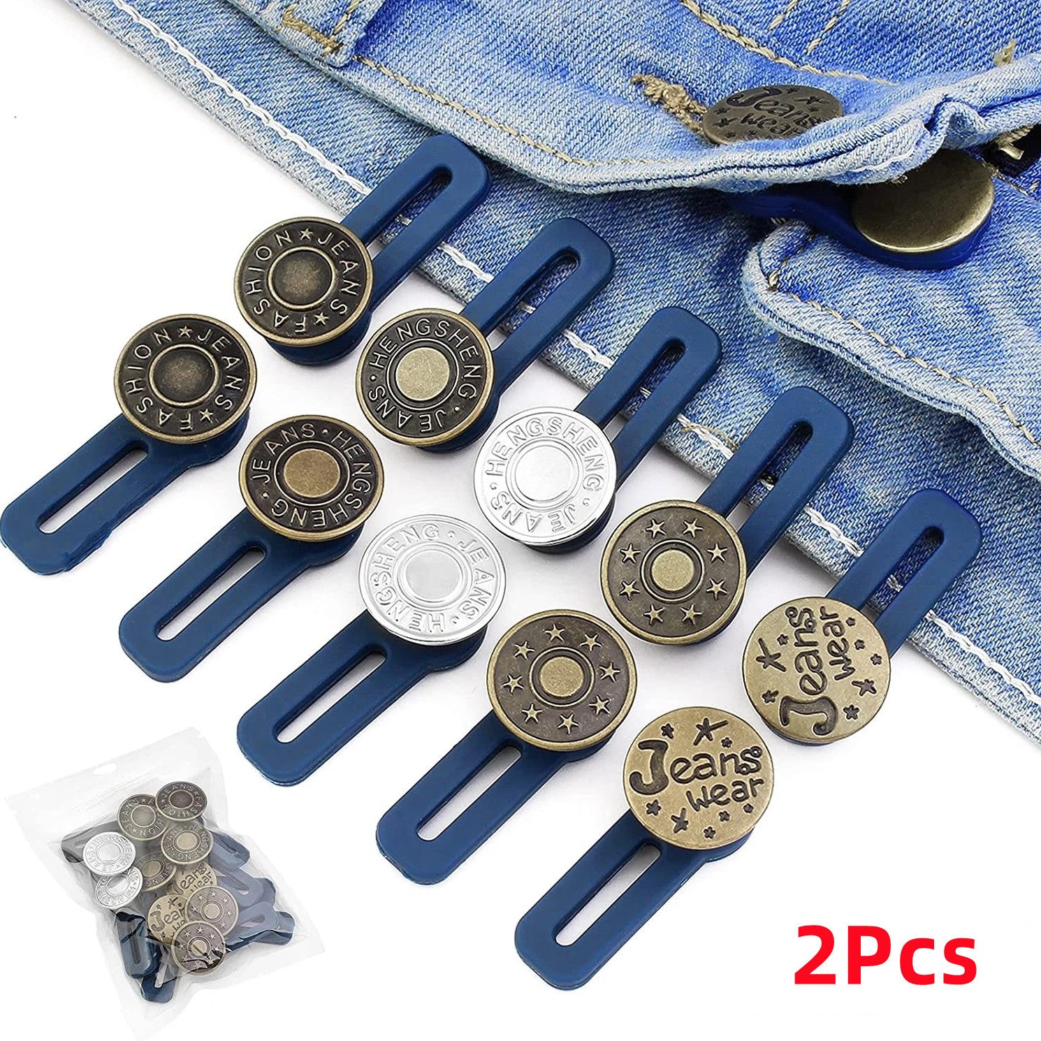 Detachable Jeans Button Pants Extender Clothing DIY Random Style