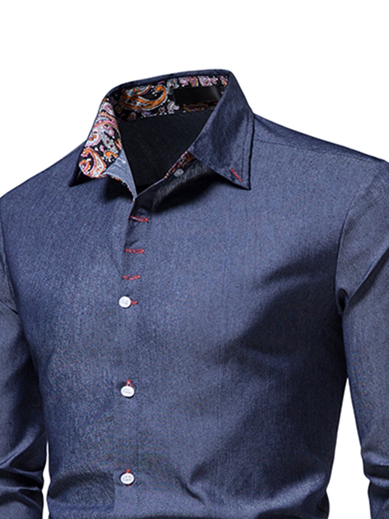 Men's Long Sleeve Denim Clash Shirt