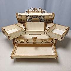 3D Wooden Puzzle Jewelry Box DIY Creative Development Thinking Gift