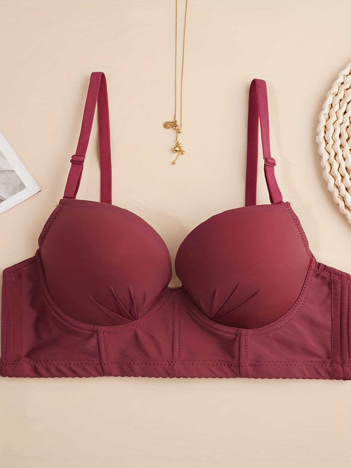 Solid Push Up Bra Comfy & Anti Sagging Bra
