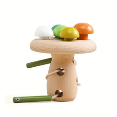 Educational Jenga Mushroom Teether for Babies