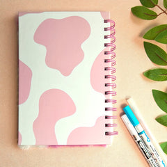 Cow Print Plush Journal Pink Girly Heart High Value Notebook Student Diary