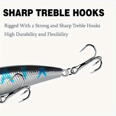 5pcs Sinking Pencil Fishing Lure Hard Bait With Treble Hook