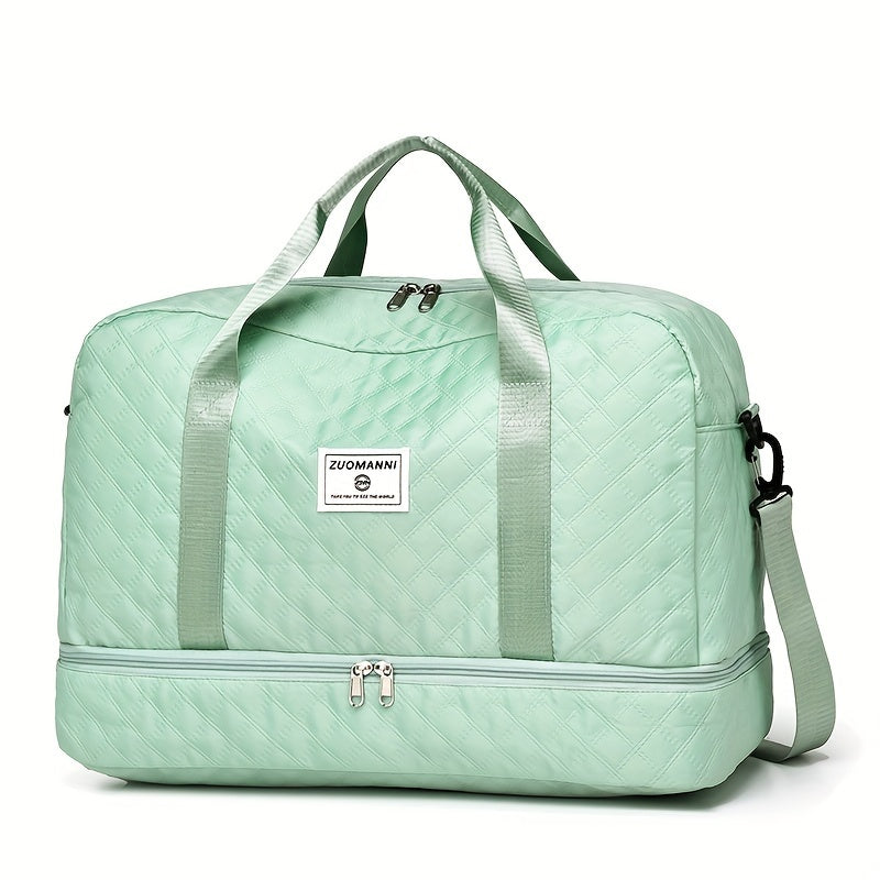 Argyle Pattern Luggage Bag Large Capacity Travel Duffle Bag