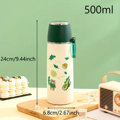 500ml Stainless Steel Insulation Water Cup Cartoon Print Bottle
