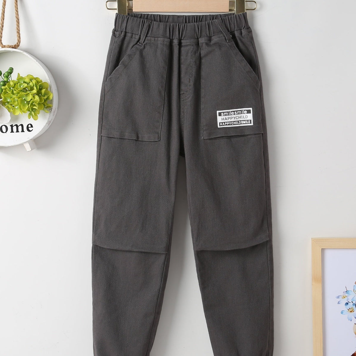 Boy's Happy Child Smiley Graphic Pants for Spring Autumn