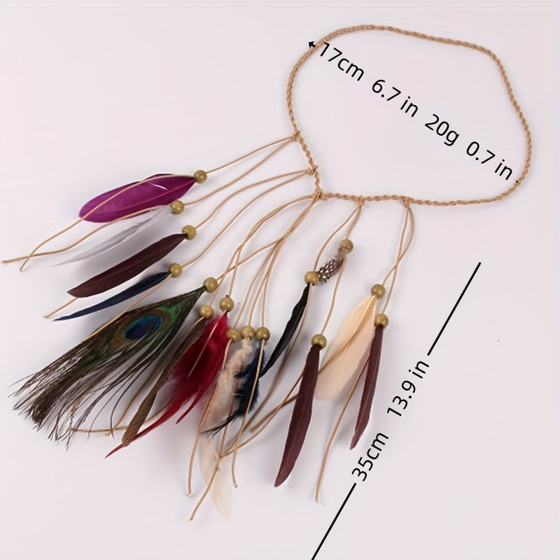 Boho Faux Leather Headband Colorful Hair Band Retro Style Hair Accessories