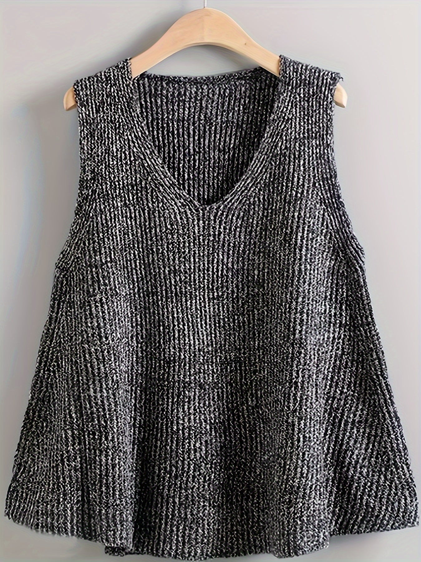  Casual V-Neck Sweater Vest Solid Stretch