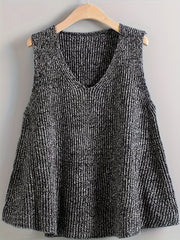 Casual V-Neck Sweater Vest Solid Stretch