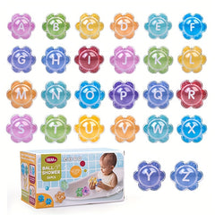 26 Floating Balls Shower Toys - Alphabet & Numbers - Animal Bathroom
