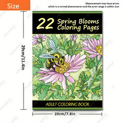 Spring Blooms Adult Coloring Book for Relaxation
